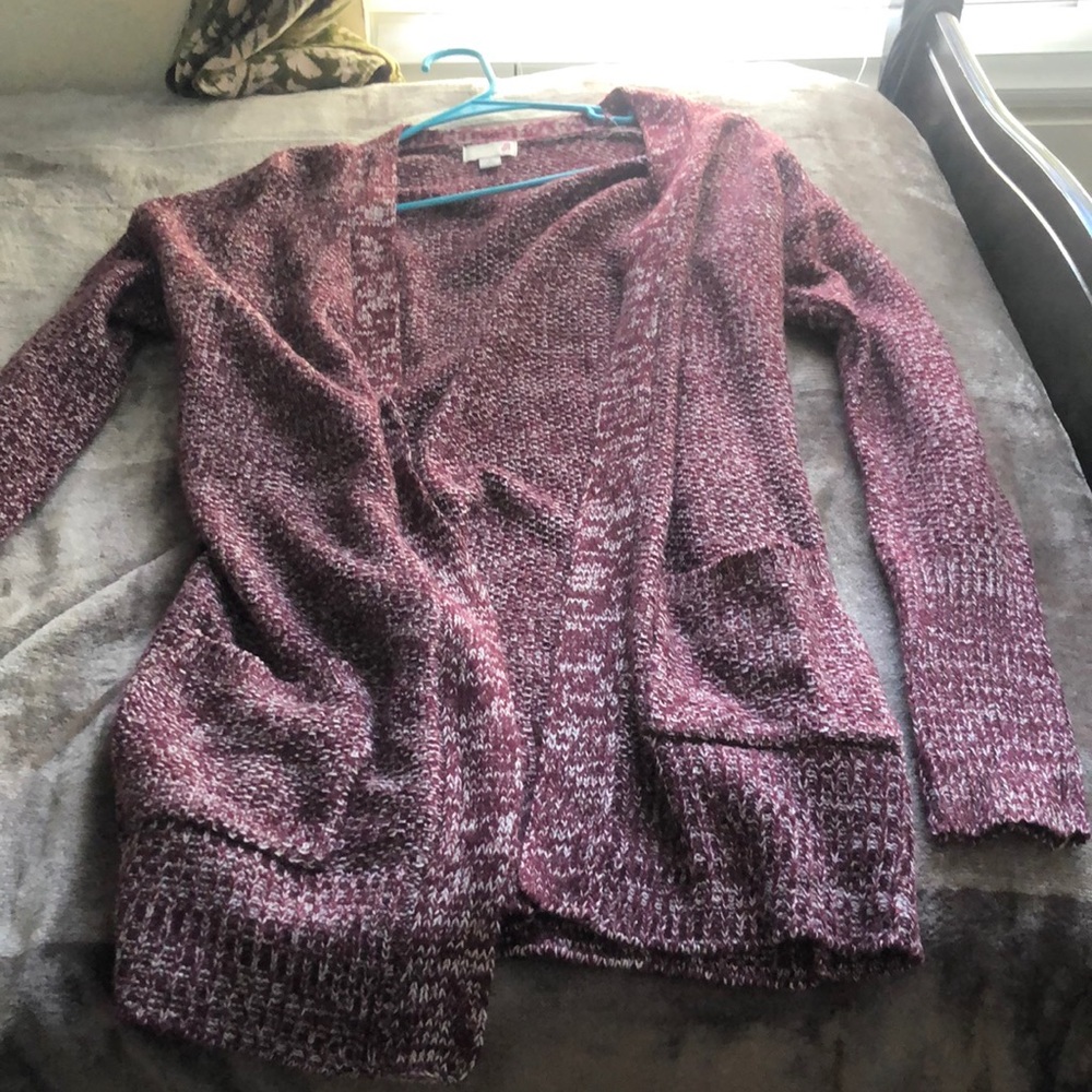 Purple cardigan